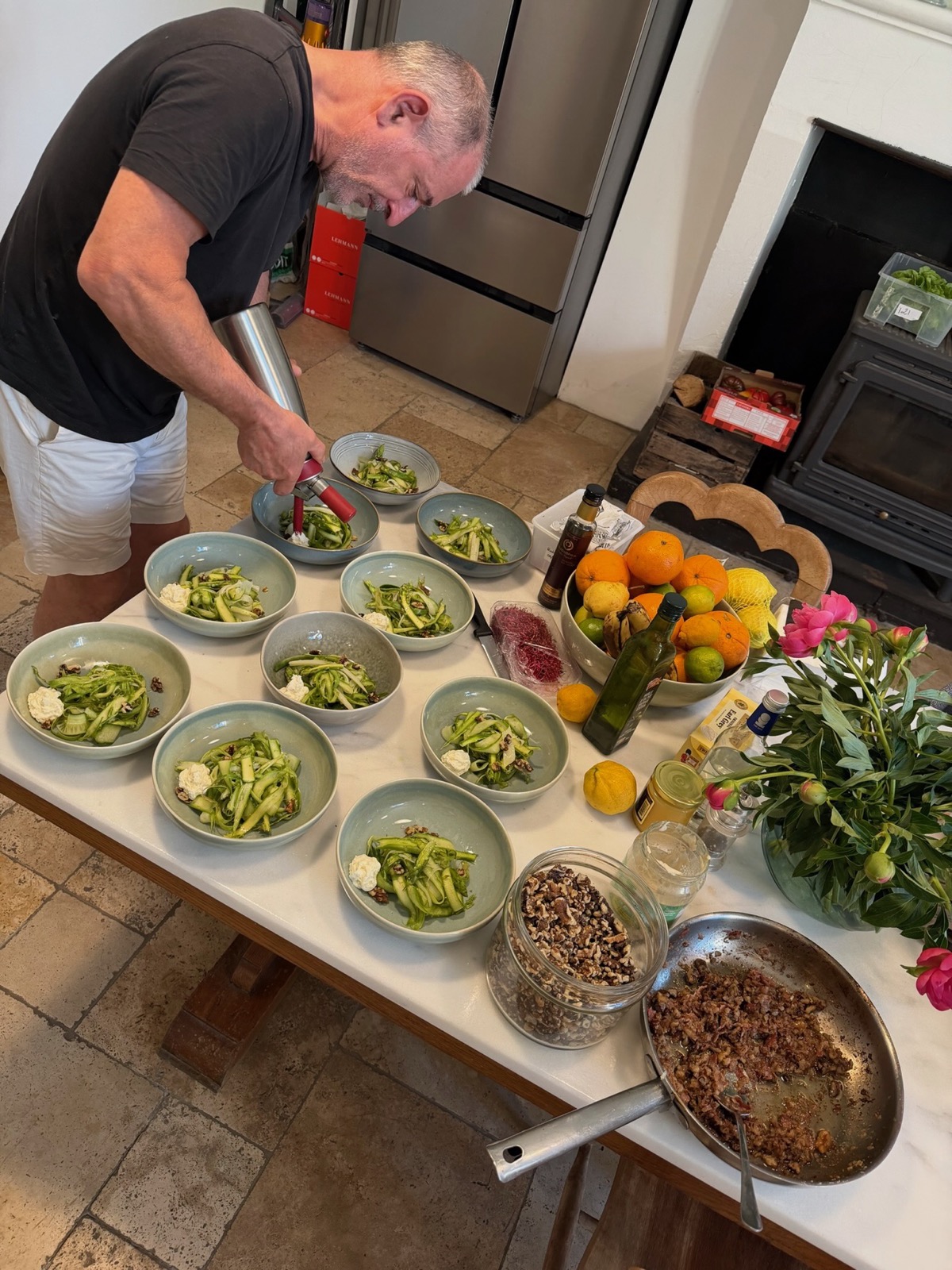 Chef plating lunch