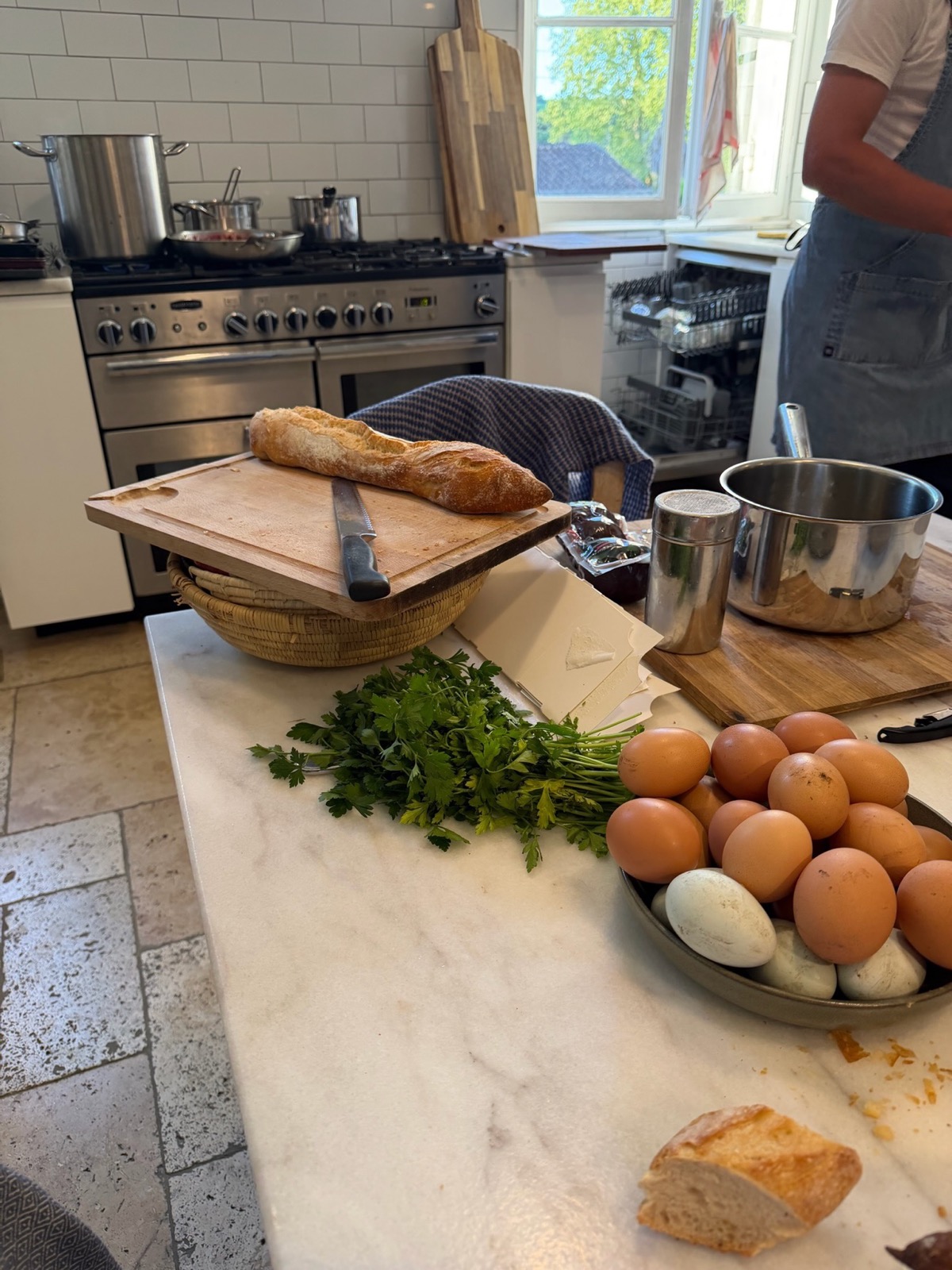 Morning kitchen prep