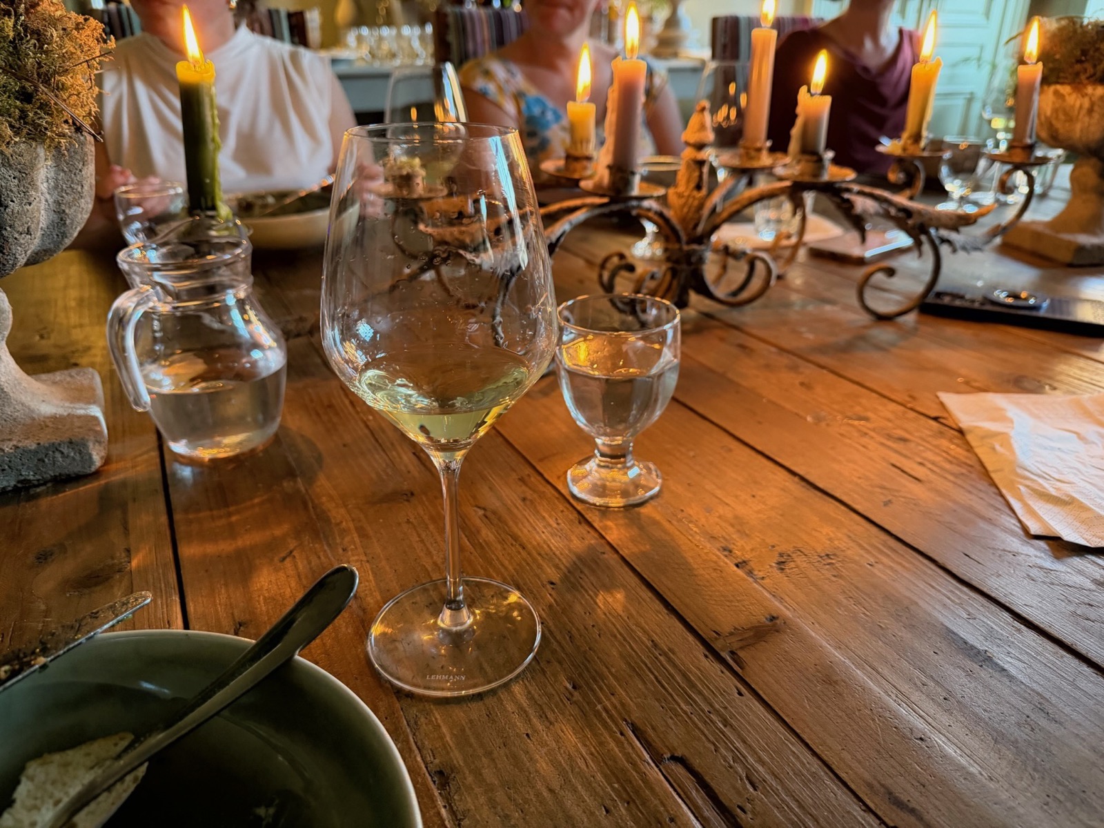 Candlelit dinner table