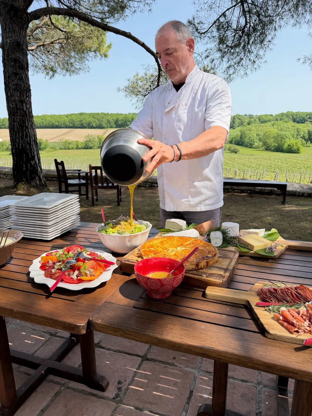 Chef Michael preparing the table